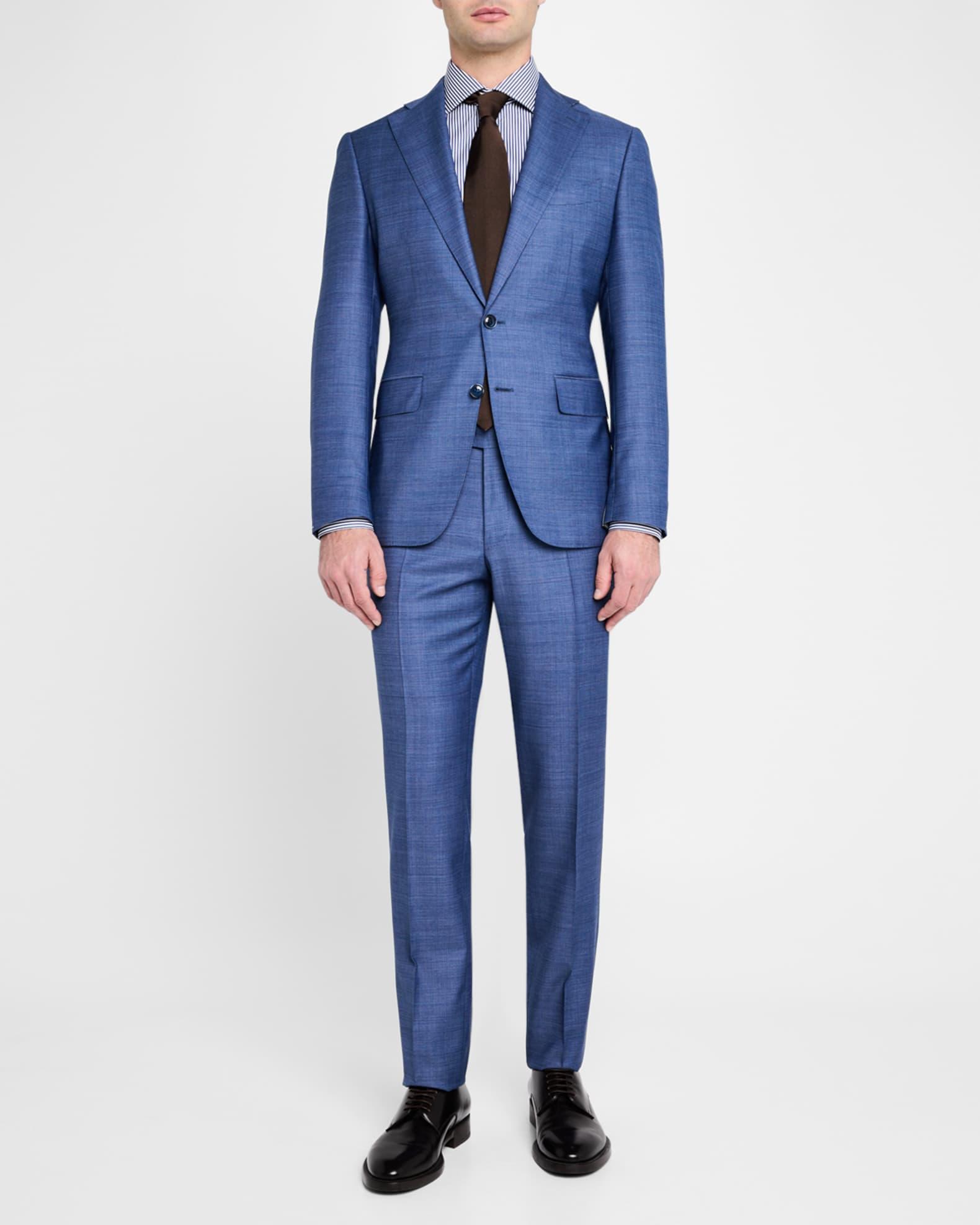 Men's Textured Solid Suit Product Image