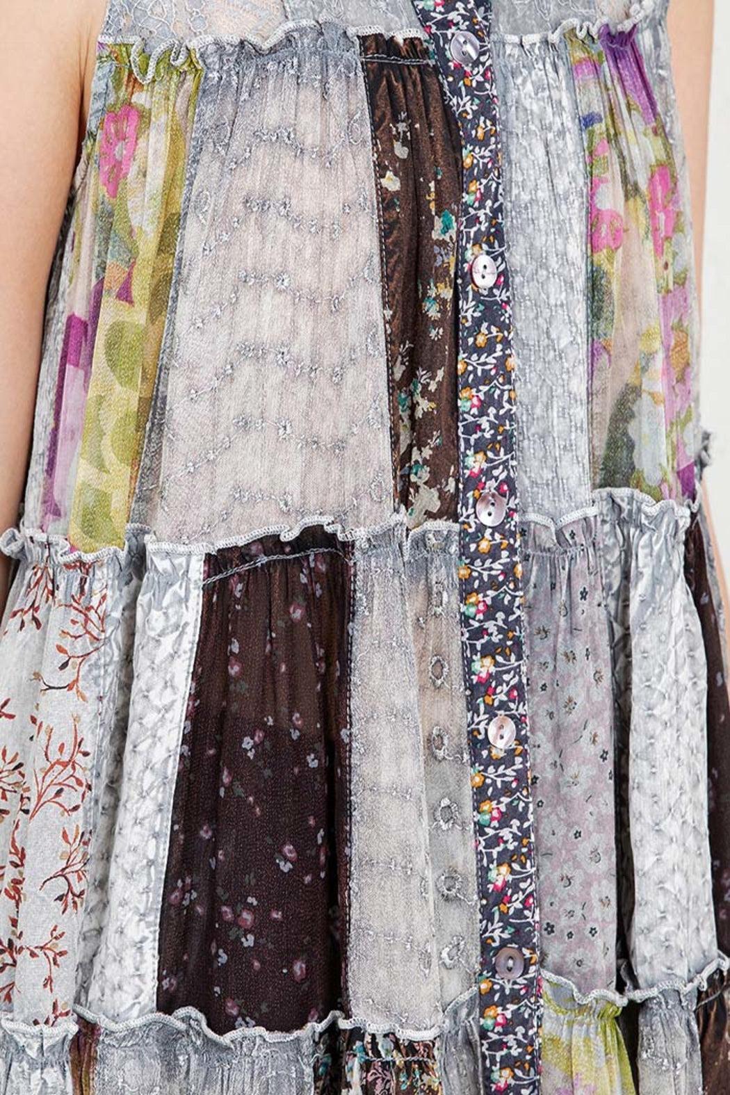 Boho Patchwork Button-down Top Product Image