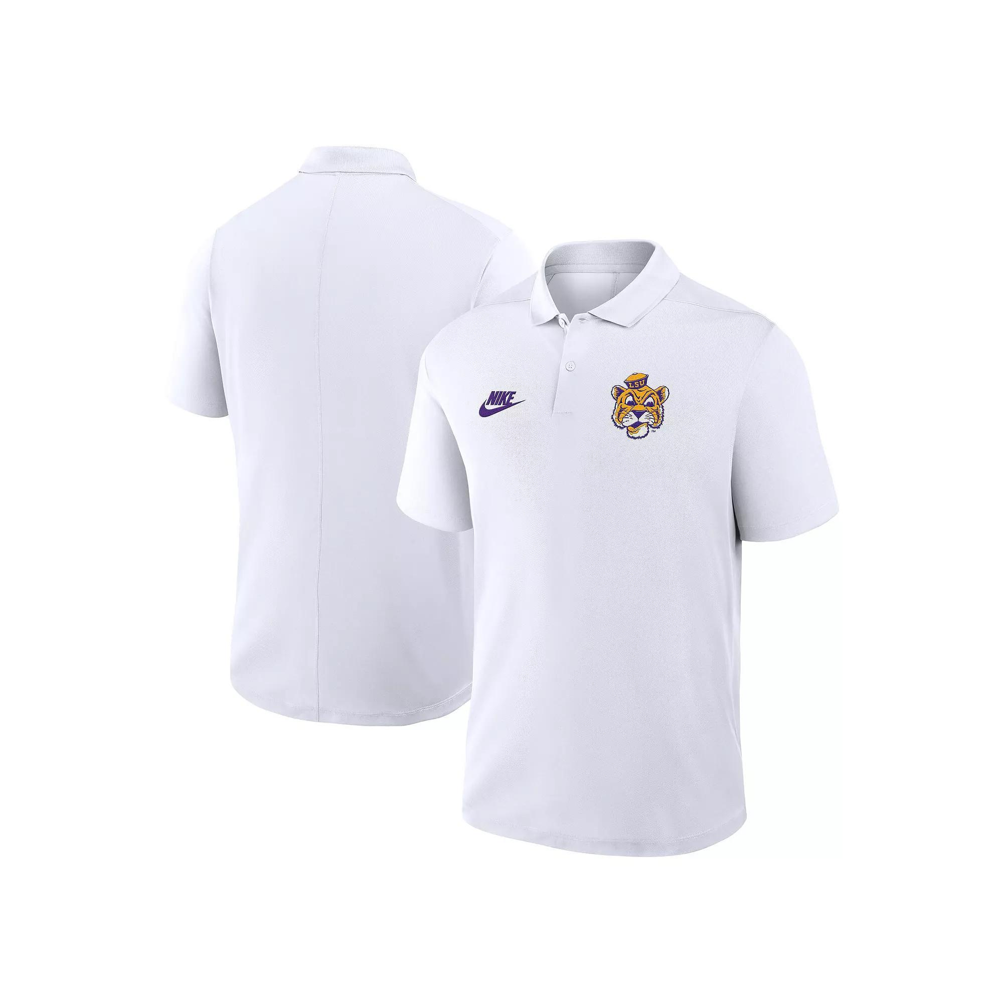 Men's Nike White LSU Tigers Primetime Victory Legacy Vault Logo Performance Polo, Size: XL Product Image