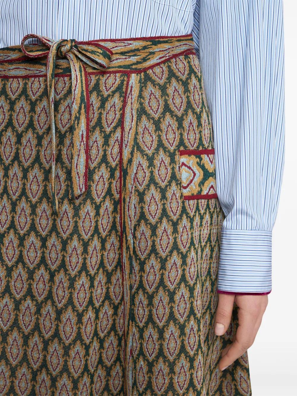 jacquard-knit wrap midi skirt Product Image
