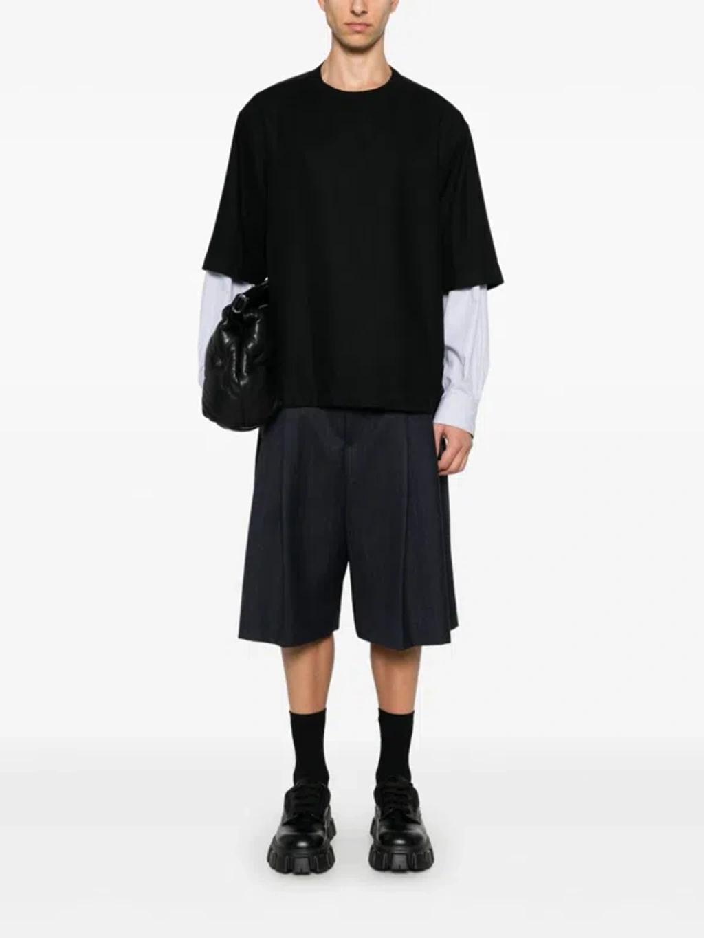 DRIES VAN NOTEN Black & Navy Paneled T-shirt Product Image