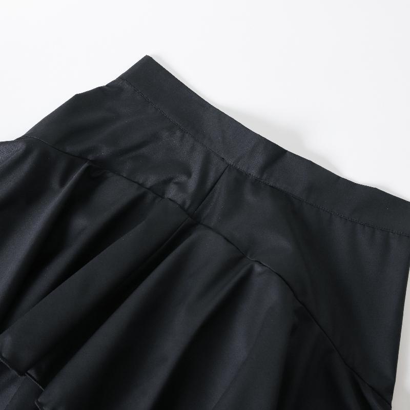 A-Line High Waisted Falbala Solid Color Long Skirts Skirts Bottoms Product Image