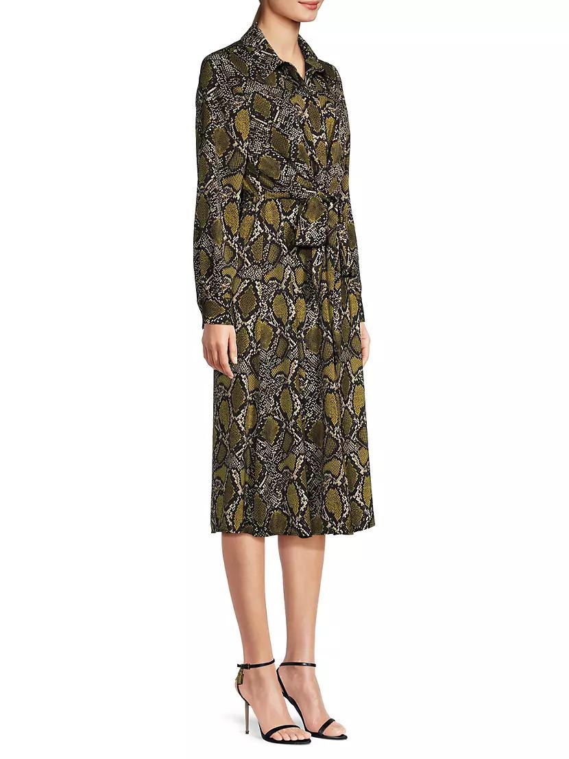 Marina Snakeskin-Printed Shirtdress Product Image