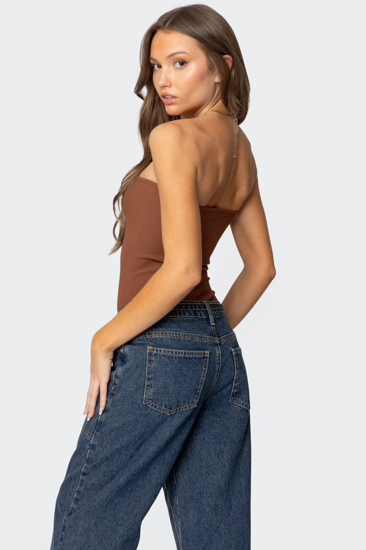 Loren Strapless Ribbed Bodysuit Product Image