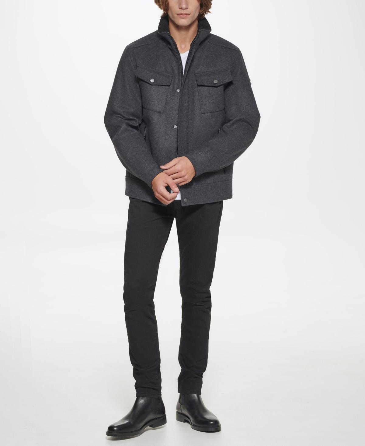 Kenneth Cole New York Wool Blend Long Sleeve Coat Product Image