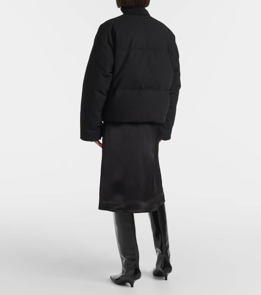 TOTÊME Wool-blend Flannel Down Jacket In Black 001 Product Image