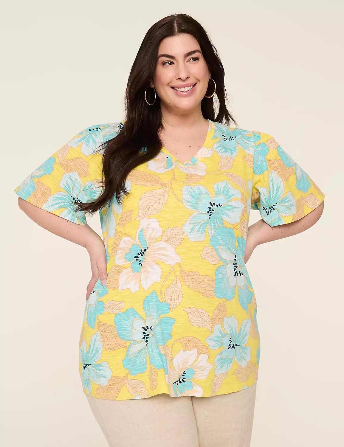 Flutter-Sleeve V-Neck Top Product Image