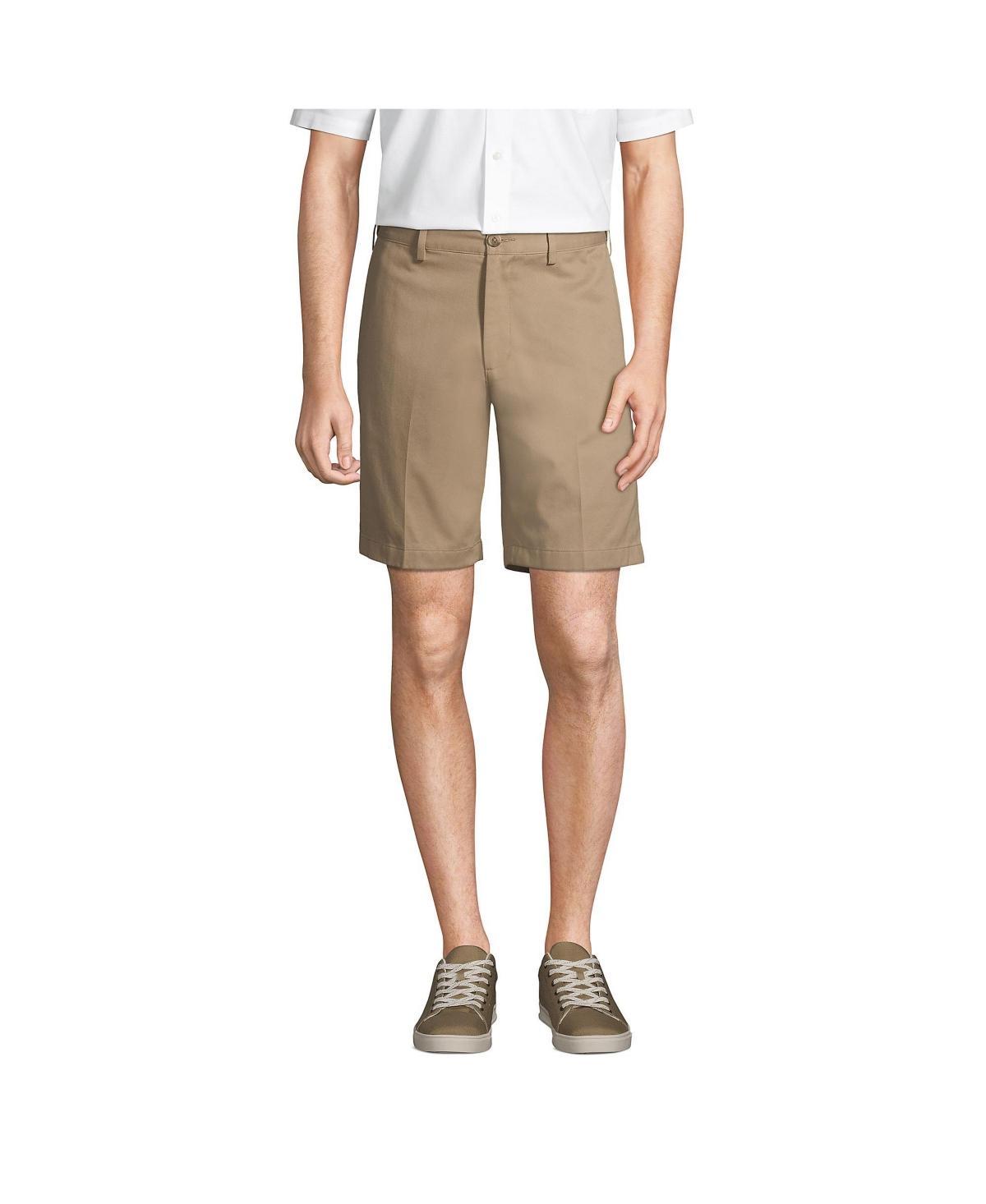 Men's Lands' End Comfort-Waist Classic-Fit 9-inch No-Iron Chino Shorts, Size: 37, Light Grey Product Image