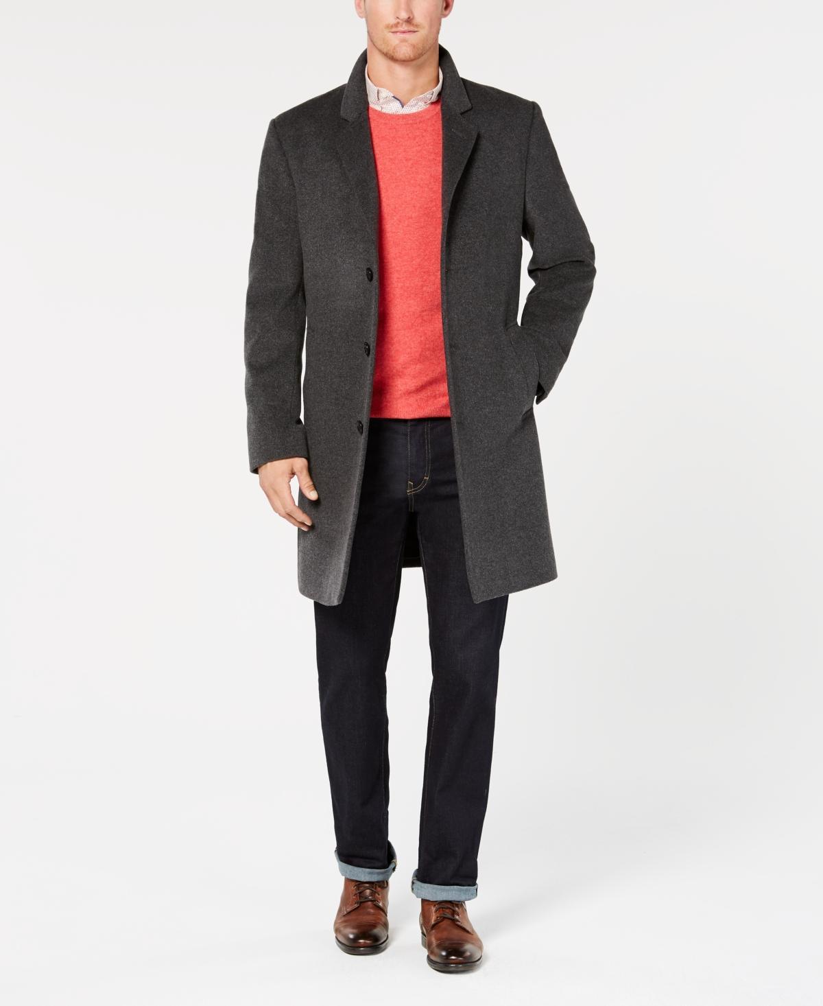 Michael Kors Mens Madison Wool Blend Modern-Fit Overcoat Product Image