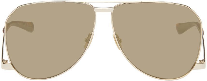 SAINT LAURENT Gold Sl 690 Dust Sunglasses In 004 Gold Product Image