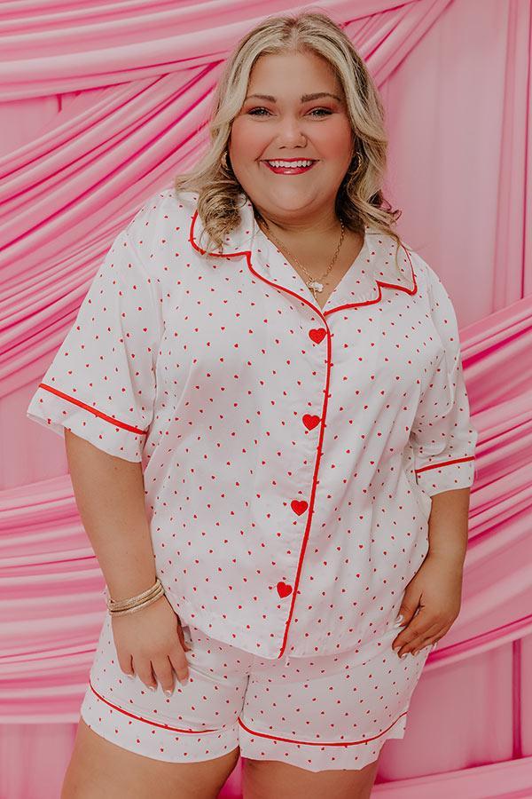 Stolen Hearts Satin Pajama Top Curves Product Image