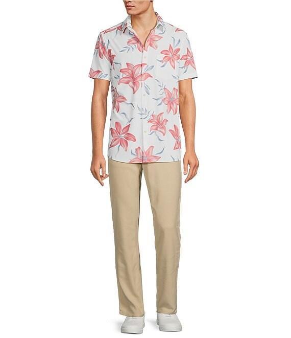 Rowm Rec + Relax Short Sleeve Performance Lily Print Shirt Product Image