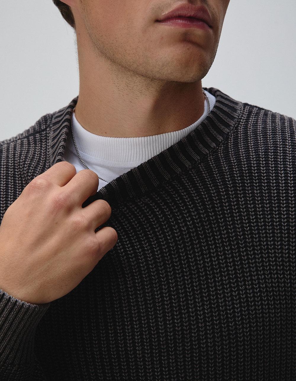 RSQ Mens Washed Crewneck Sweater Product Image
