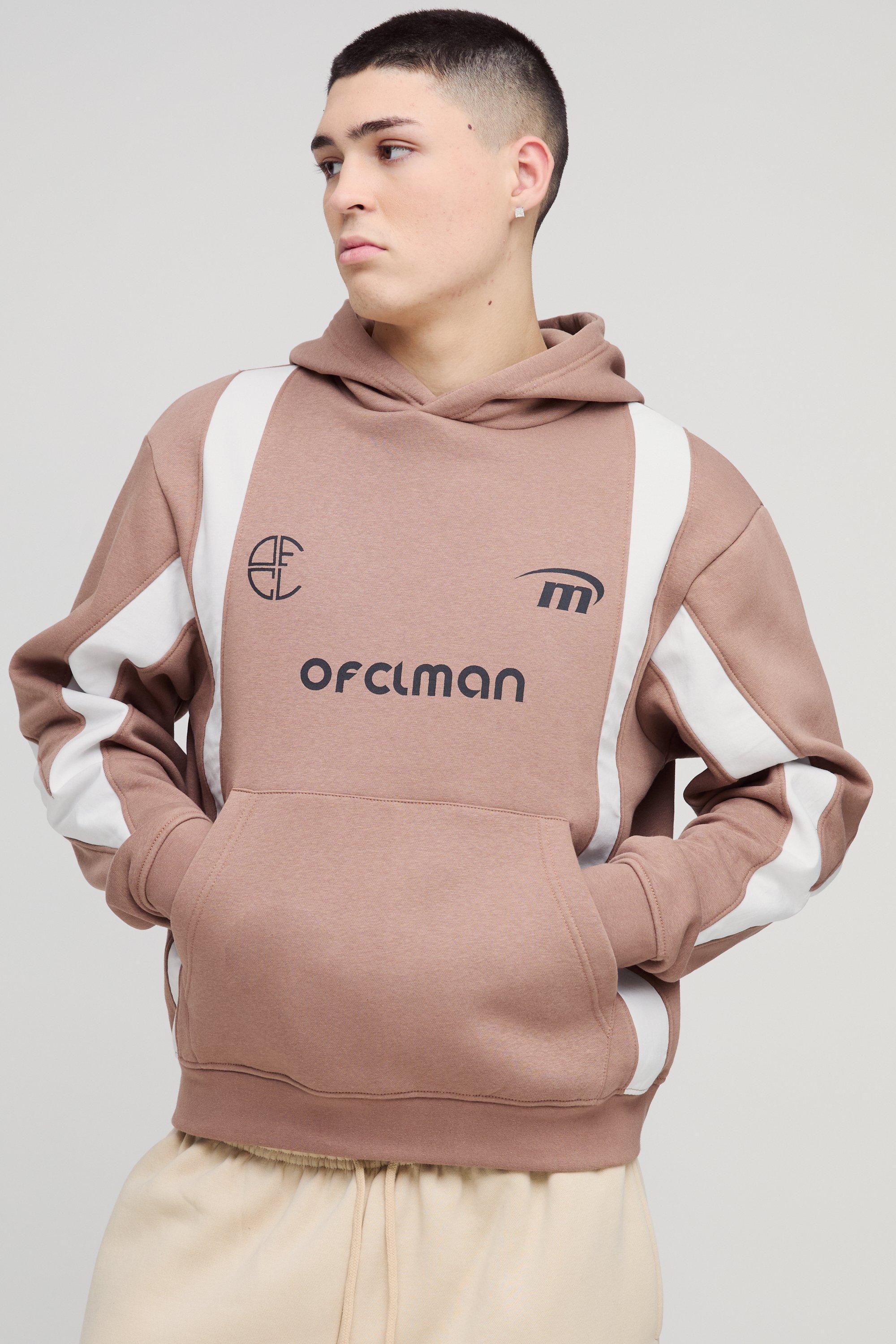 Boxy Moto Contrast Panel Hoodie | boohooMAN USA Product Image