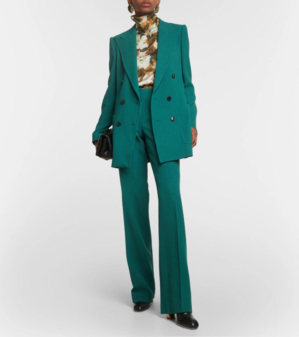 DRIES VAN NOTEN Wool Gabardine Blazer In Green Product Image