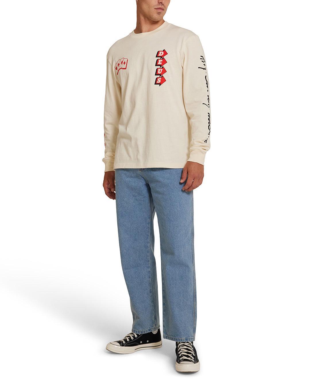 Way Off Long Sleeve Tee - Dirty White Product Image