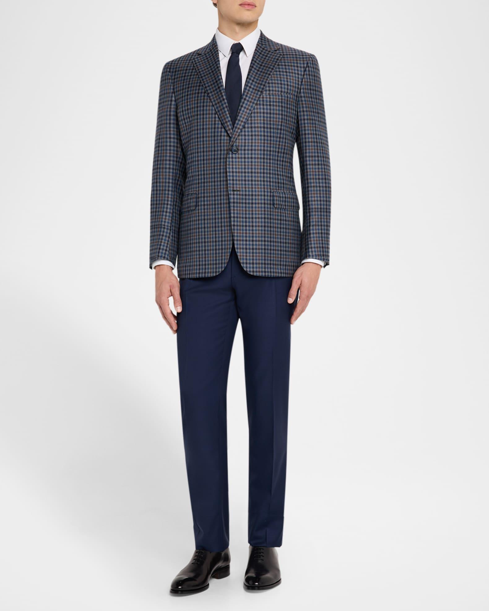 Men's Multi-Check Wool Single-Breasted Sport Coat Product Image