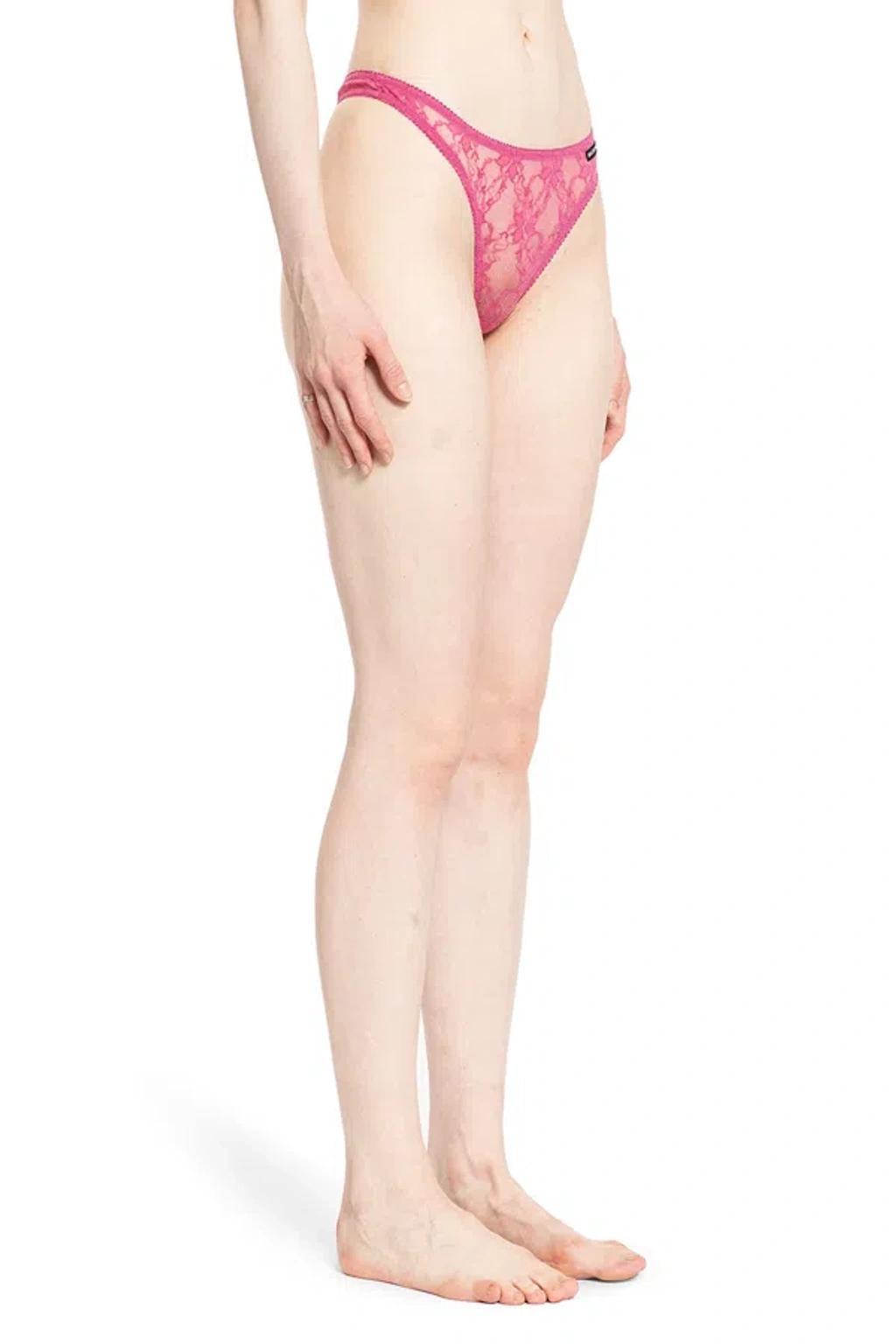 BALENCIAGA Uw Lace Thong In Pink Product Image