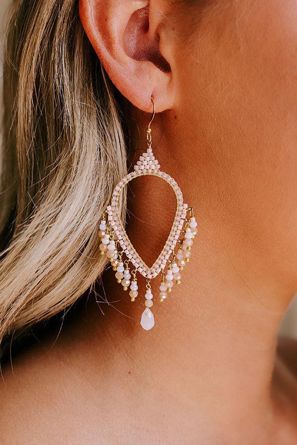 VIP Situation Beaded Earrings in Ivory Product Image