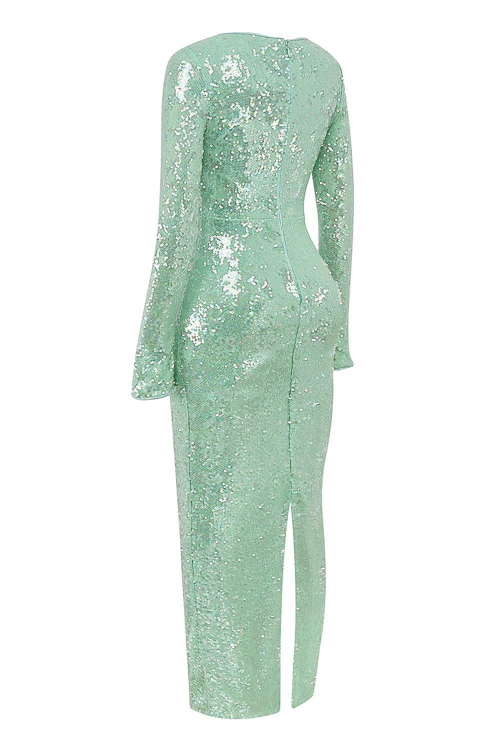 Titania  seafoam sequin maxi gown Product Image