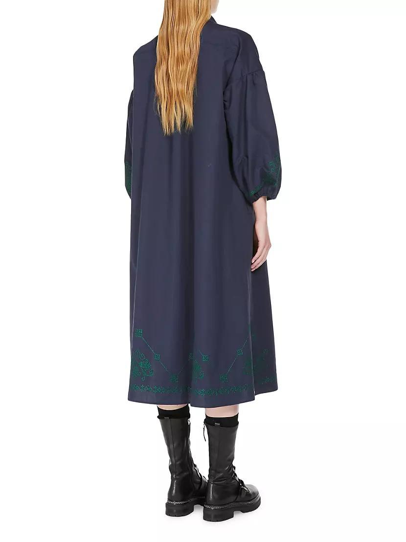 Ossola Cotton-Linen Tie-Waist Shirtdress Product Image