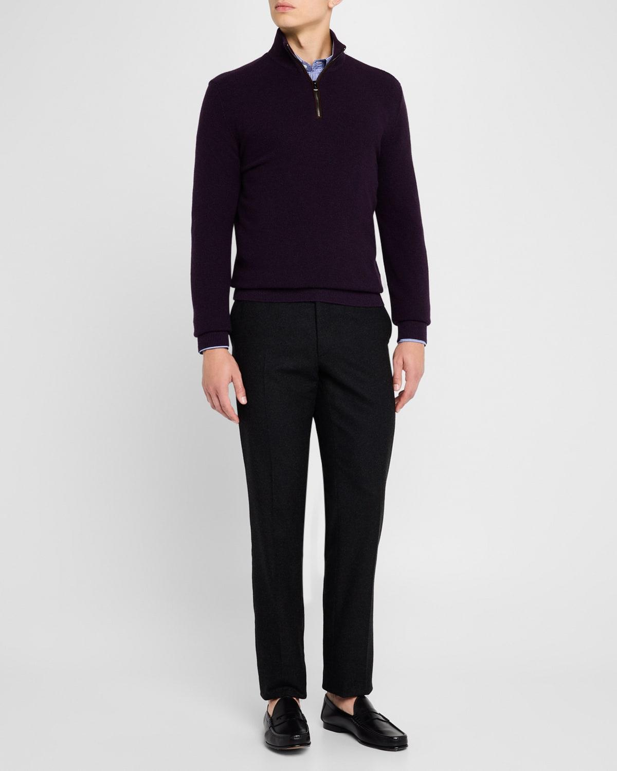 Mens Cashmere Birdseye Quarter-Zip Sweater Product Image