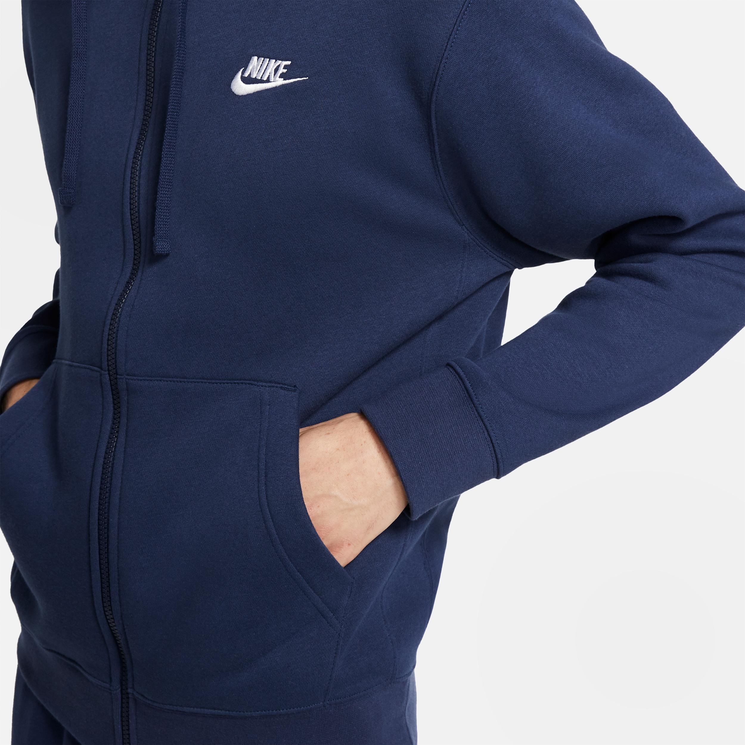 Mens Nike Sportswear Club Fleece Full-Zip Hoodie | BV2645-010 Product Image