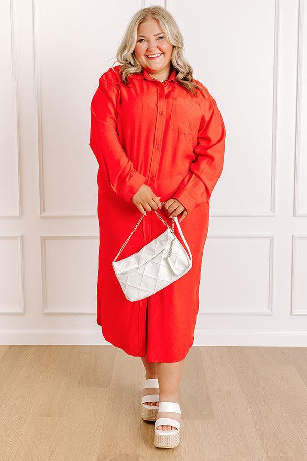 Chic Vibes Button Down Midi Dress Curves Product Image