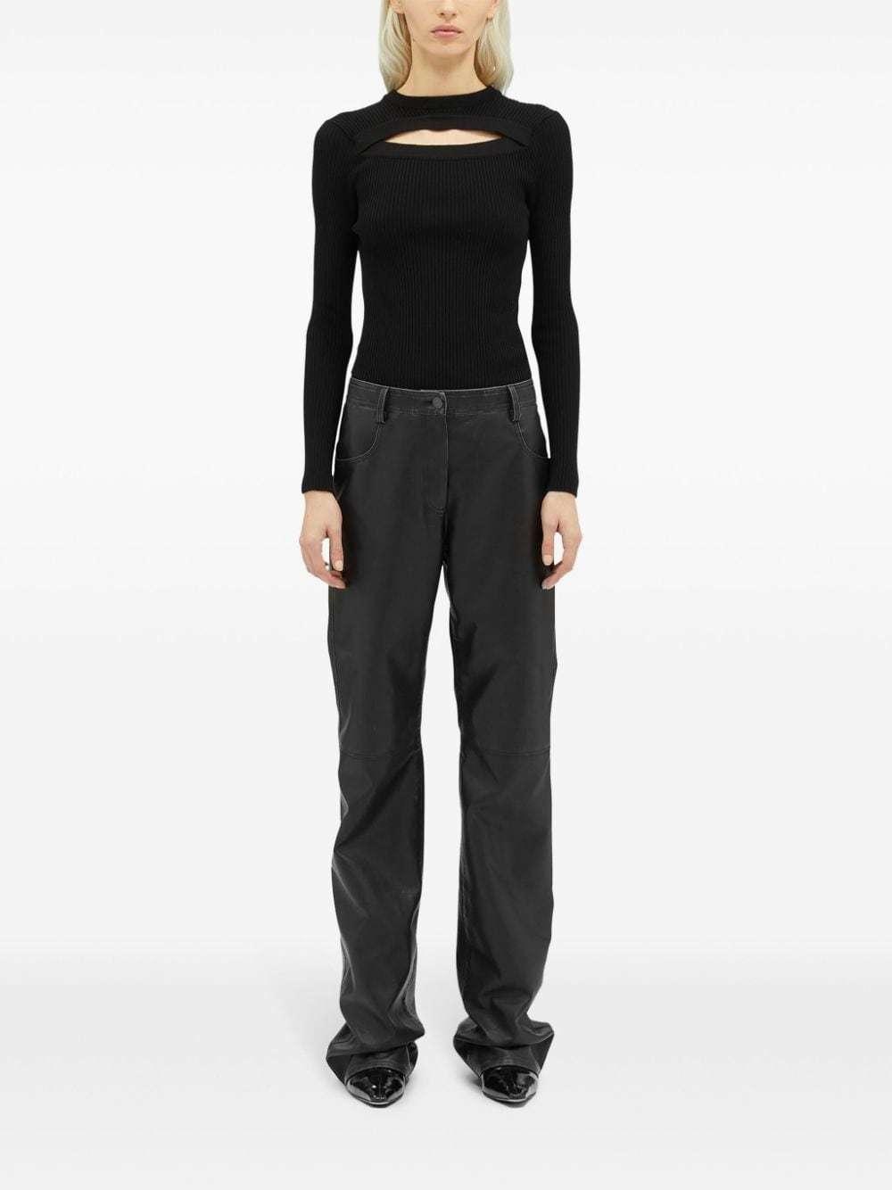 straight-leg leather trousers Product Image