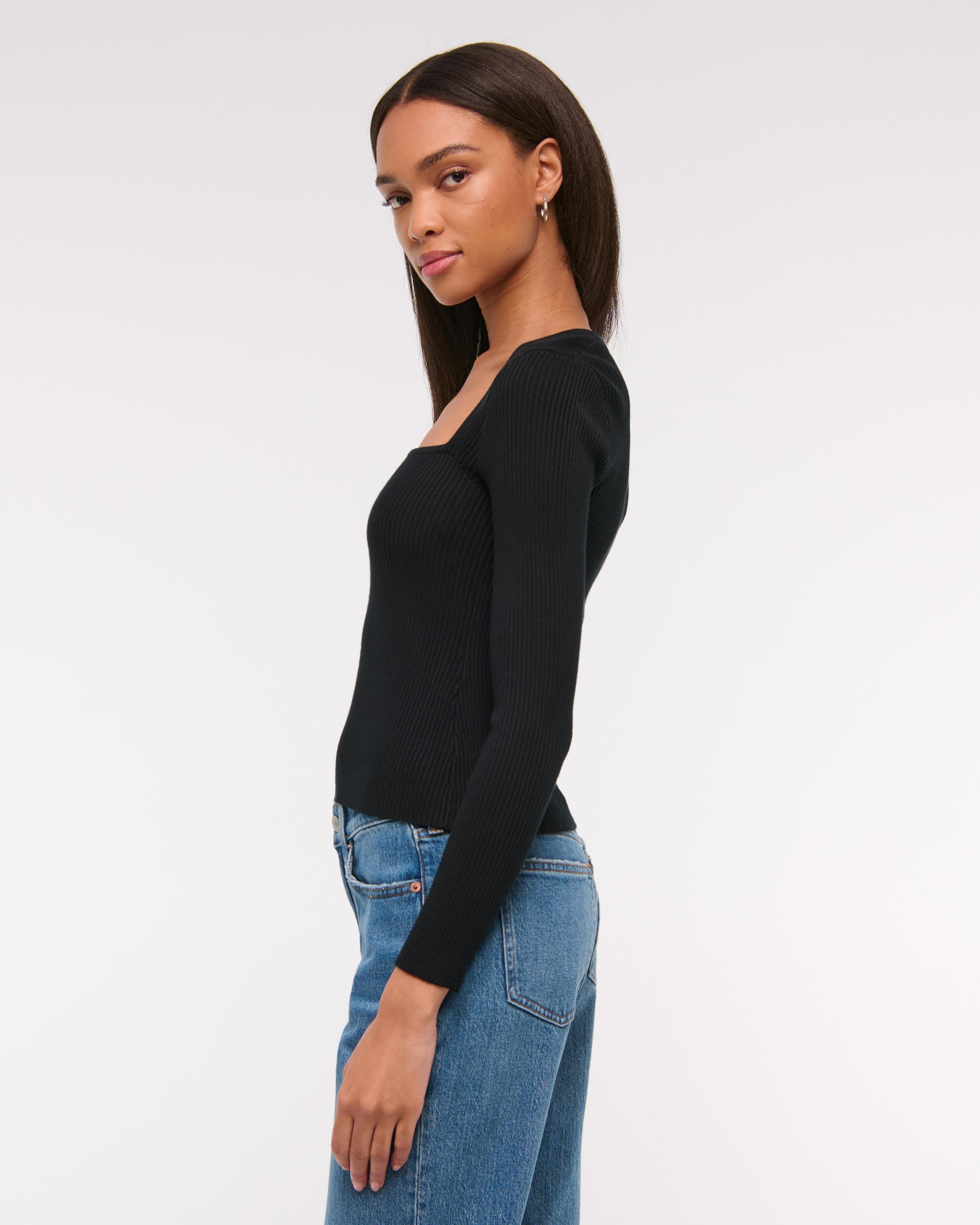 The A&F Ava Long-Sleeve Sweater Top Product Image