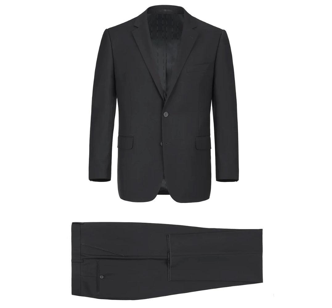 Vanderbilt Collection - Classic 2 Piece Suit 2 Buttons Regular Fit In Black Product Image