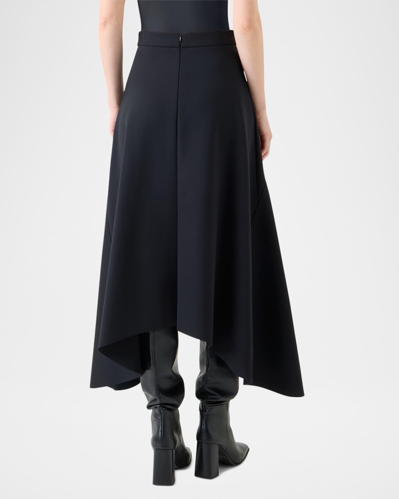 Asymmetrical Neoprene Midi Skirt  Product Image