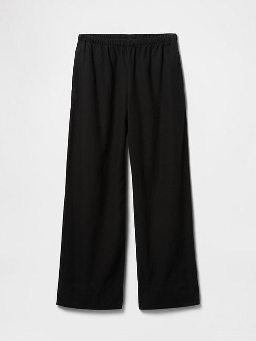 Linen-Blend Easy Wide-Hem Pants Product Image