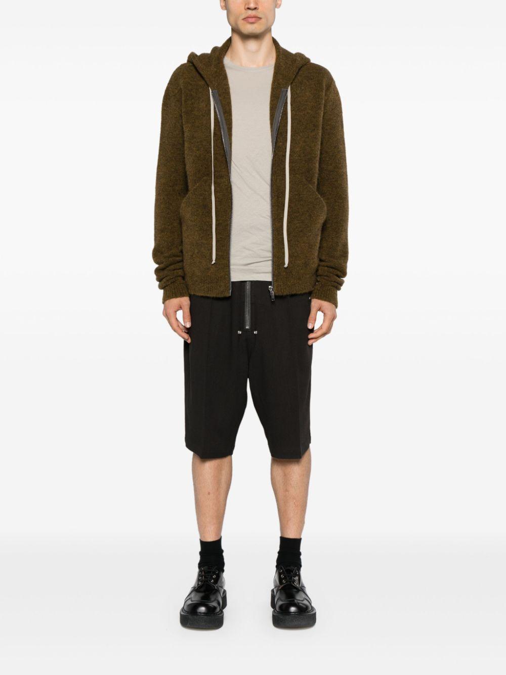 RICK OWENS Brown Zipped Hoodie Product Image