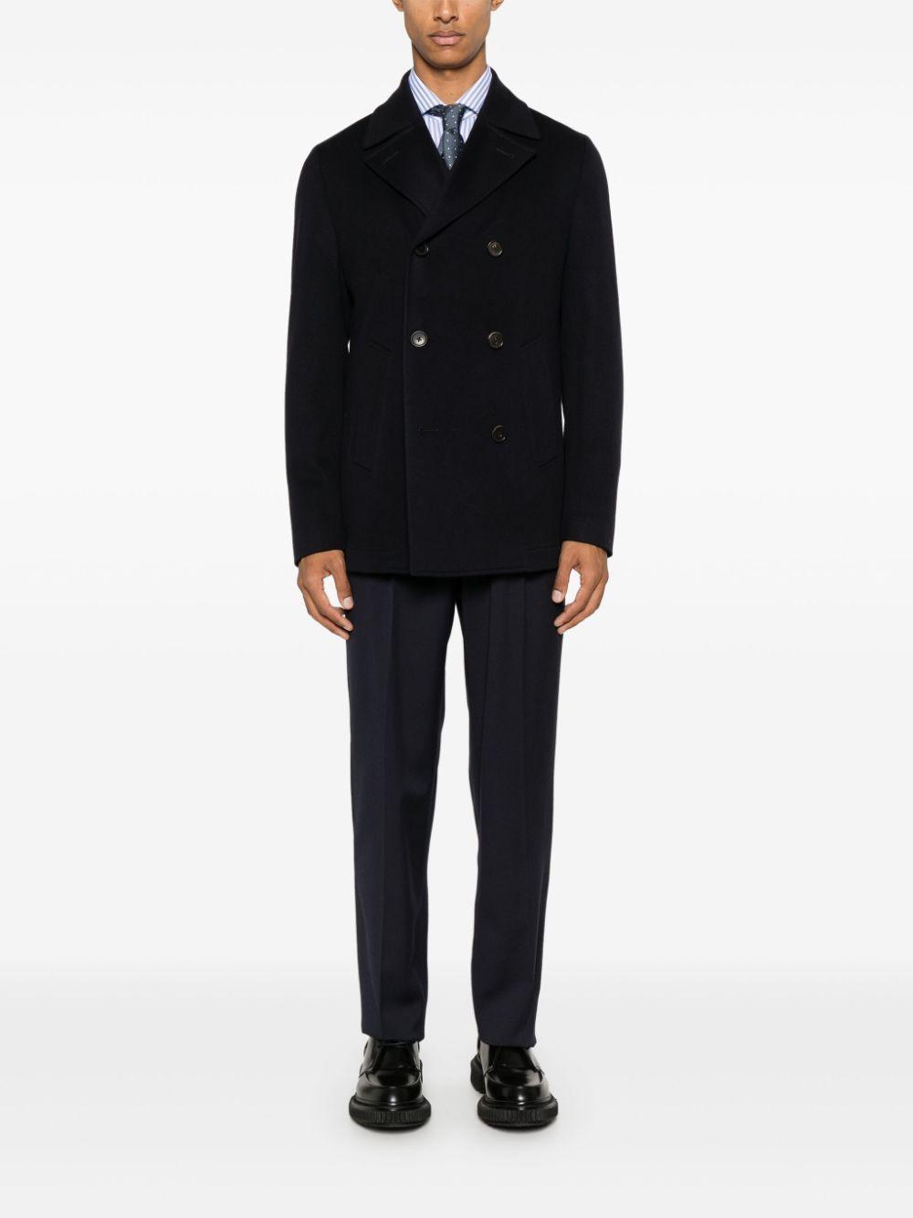 CORNELIANI Wool Peacoat In Blue Product Image