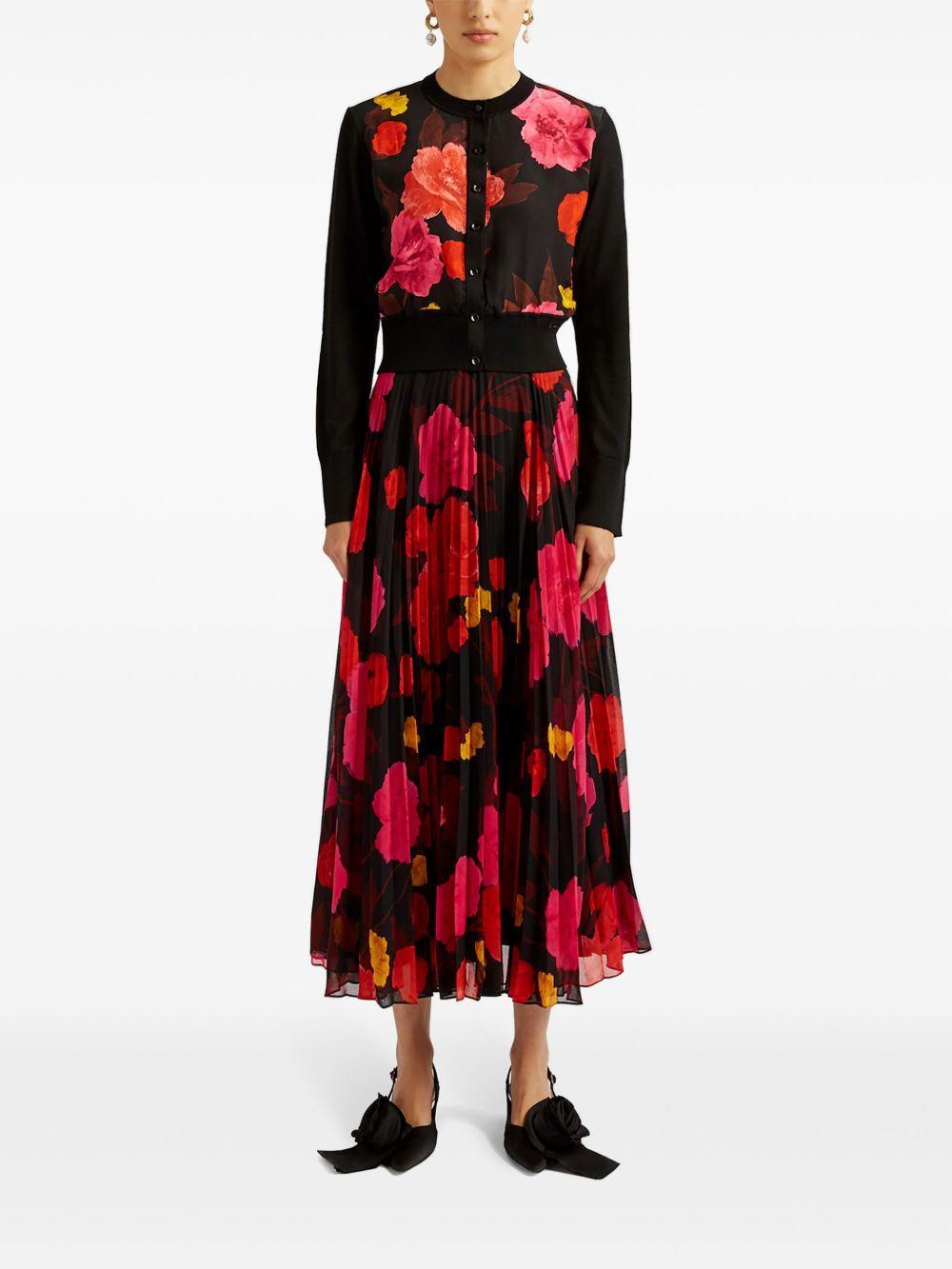 floral-print pleated midi skirt Product Image