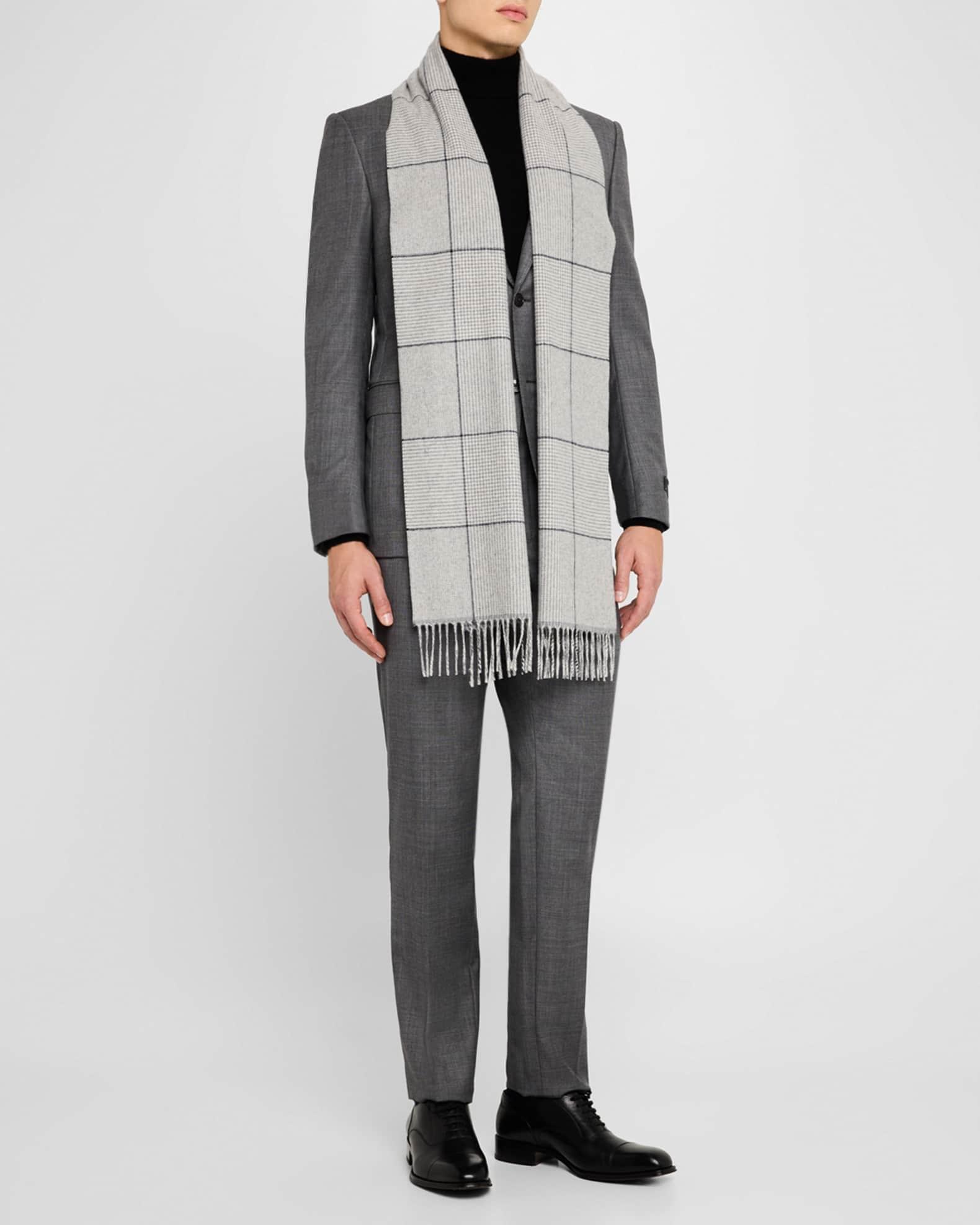 Mens Merino Wool Check Scarf Product Image
