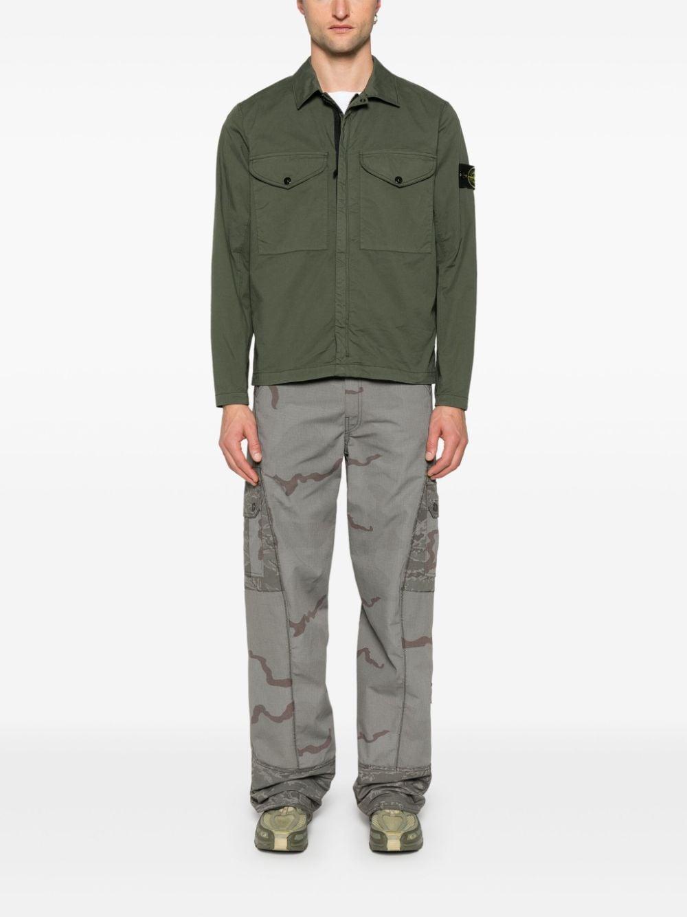 STONE ISLAND Compass-badge Shirt Jacket In Gray Product Image