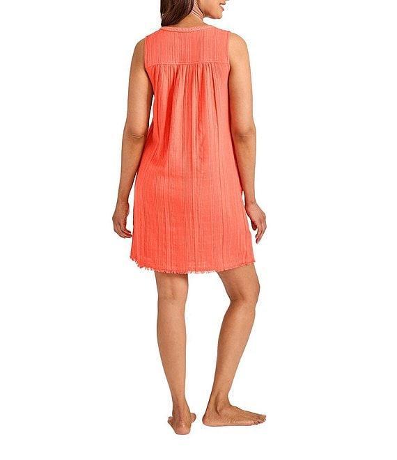 Tommy Bahama Mykonos Texture Split V-Neck Shift Swim Cover-Up Dress Product Image