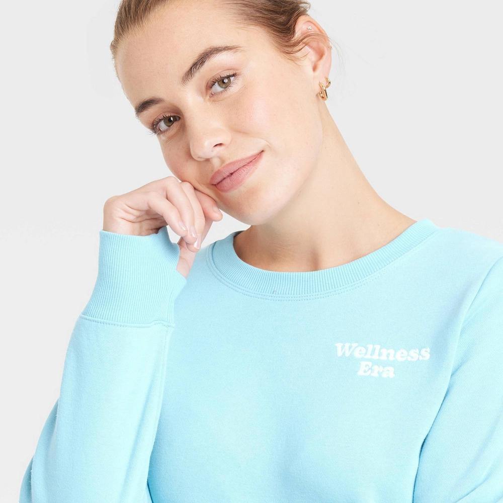 Womens Crewneck Graphic Sweatshirt - All In Motion Blue Product Image