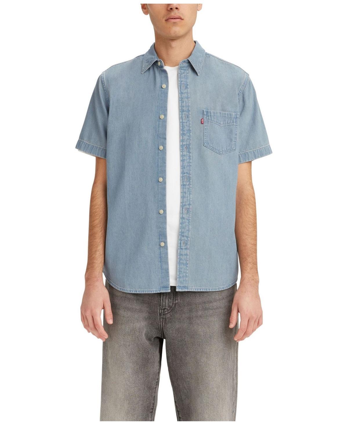 Men's Levi's® Classic Standard Fit Short Sleeve Shirt, Size: Small, Deja Vu Blue Product Image