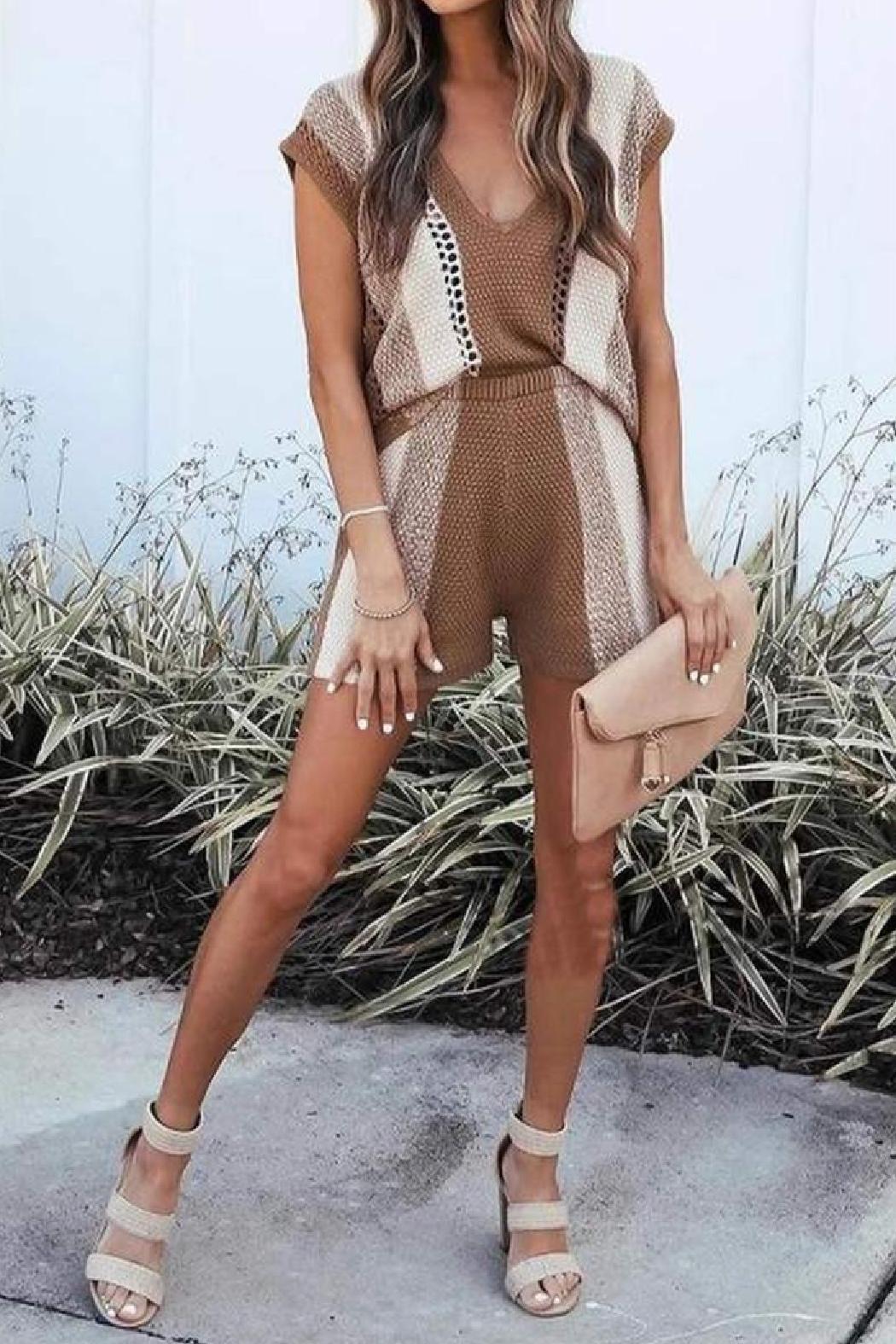 Knit Stripped Lounge Set Product Image