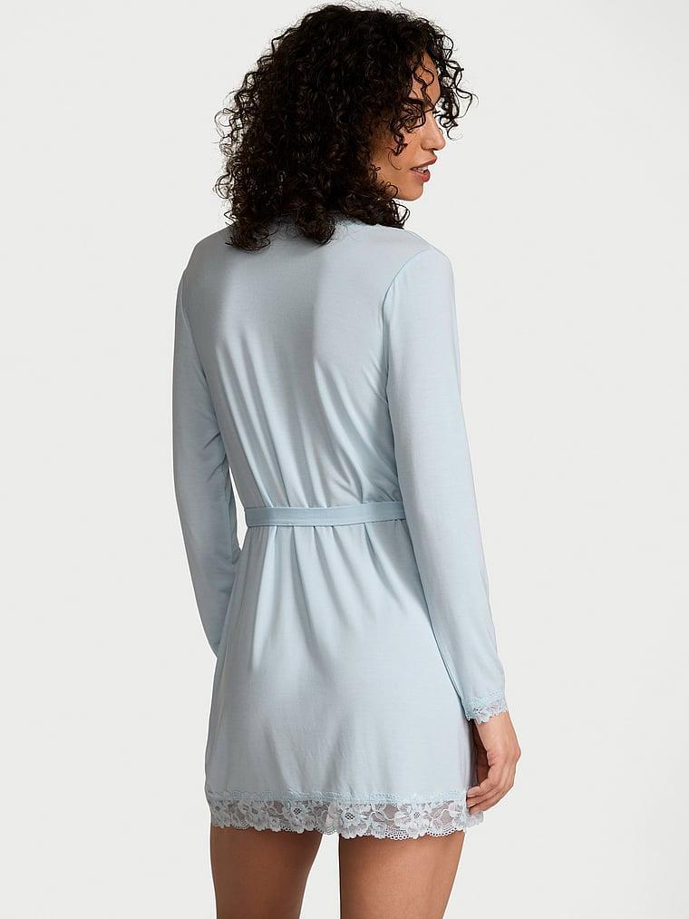 Modal Soft Lace-Trim Wrap Robe Product Image