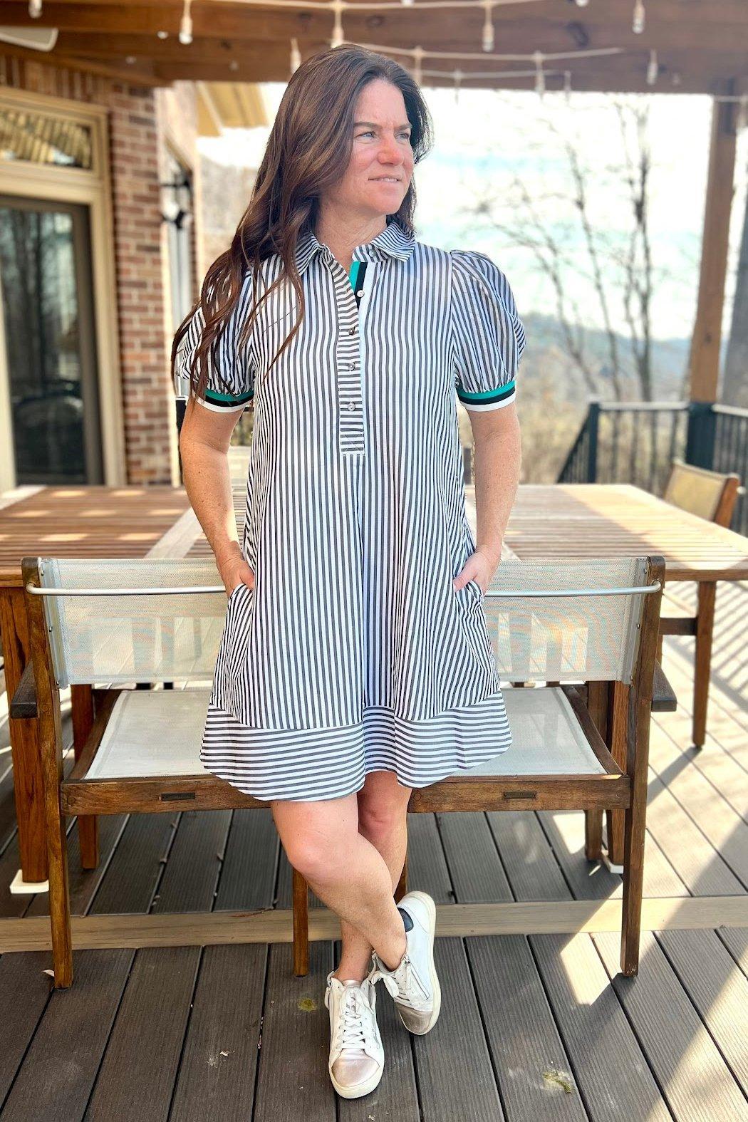 Contrast Striped Dress Product Image