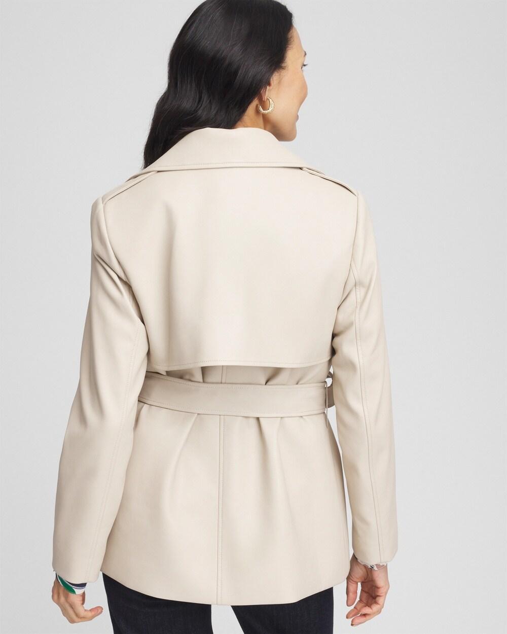 Buttery-Soft Faux Leather Trench Coat Product Image