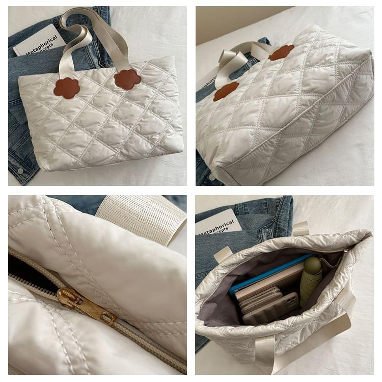 Plain Quilted Tote Bag Product Image