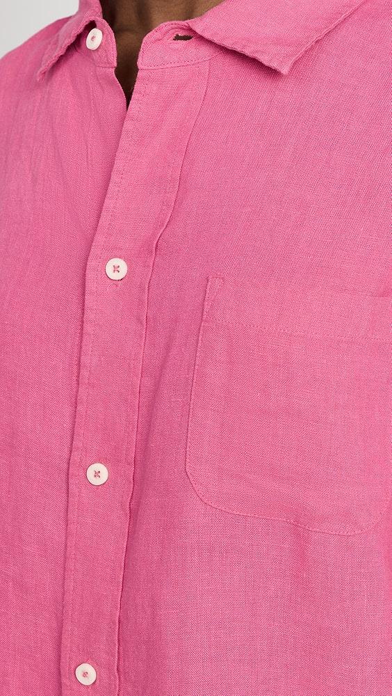 Desmond & Dempsey Cerise Lounge Shirt Plain Linen | Shopbop Product Image