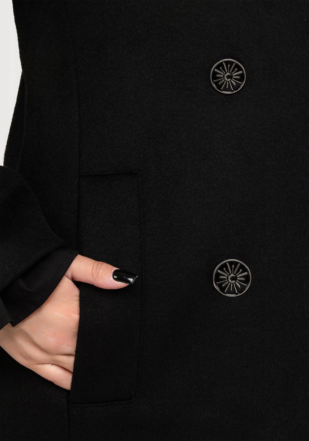 Theia Double Breasted Longline Wool Blend Coat Product Image