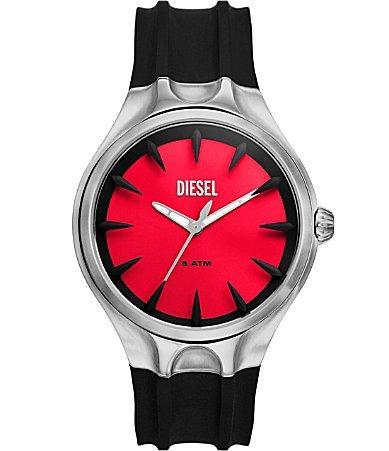 Diesel Mens Streamline Three-Hand Black Silicone Strap Watch Product Image