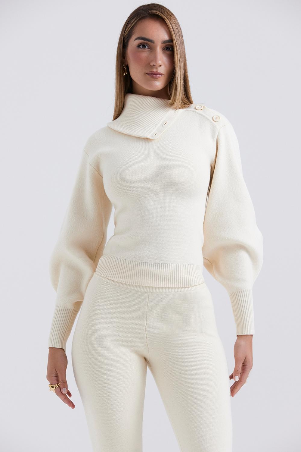 Adelita Cream Cashmere Blend Sweater Product Image